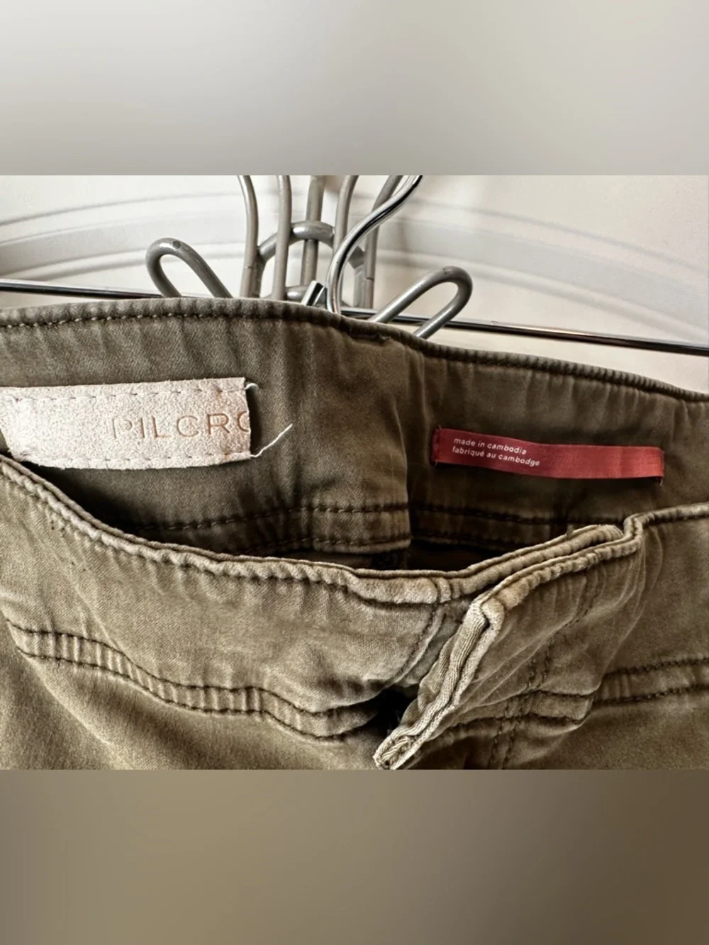 Anthropologie Pilcro Demilune Boot Olive Utility Pants - Picture 2 of 15